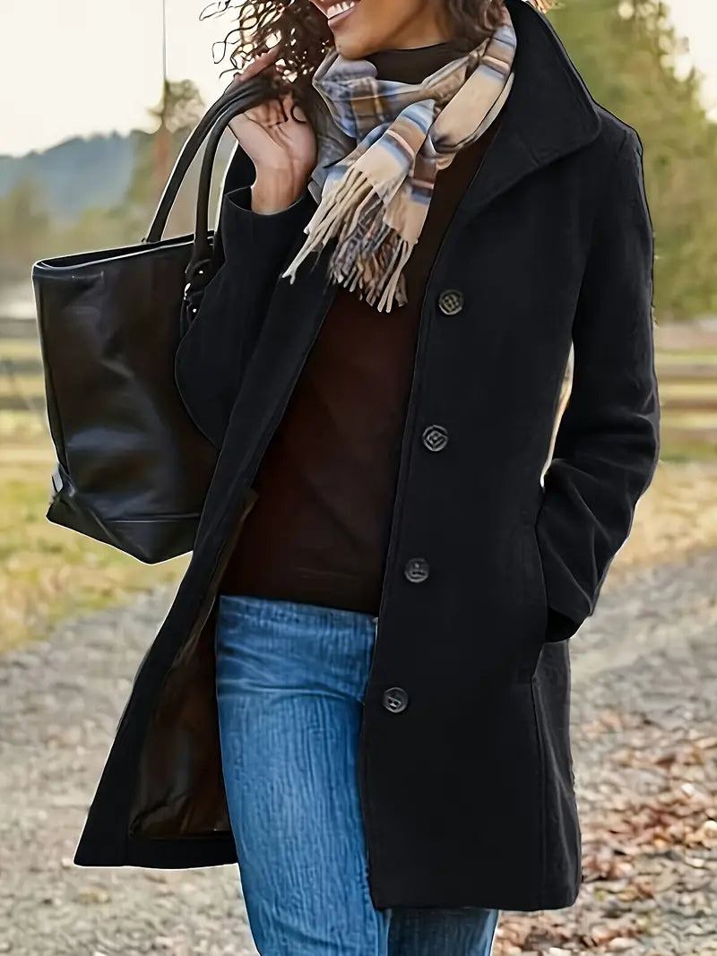 Belva - Manteau boutonné élégant et stylé