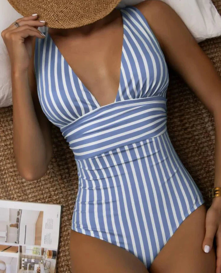Natalie - Maillot de bain à volants rayé