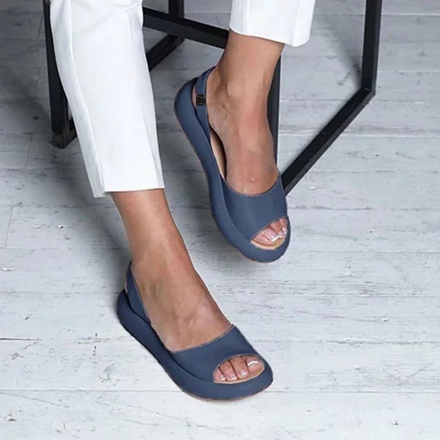 Celeste - Sandales à talons bas en forme de bouche de poisson pour femmes