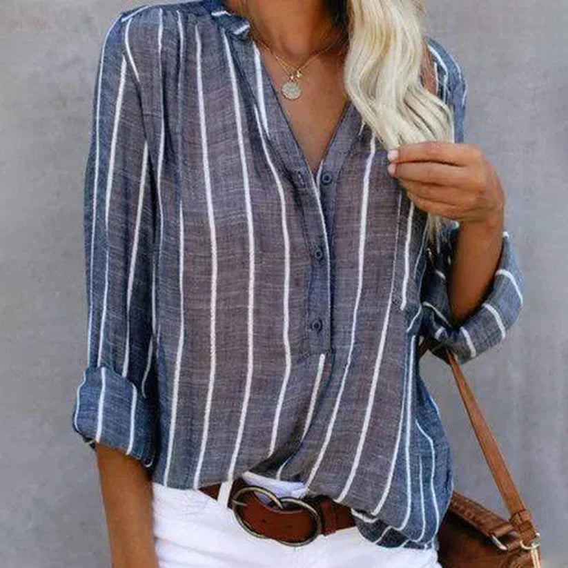 Melinda - Chemise à manches longues avec motif rayé