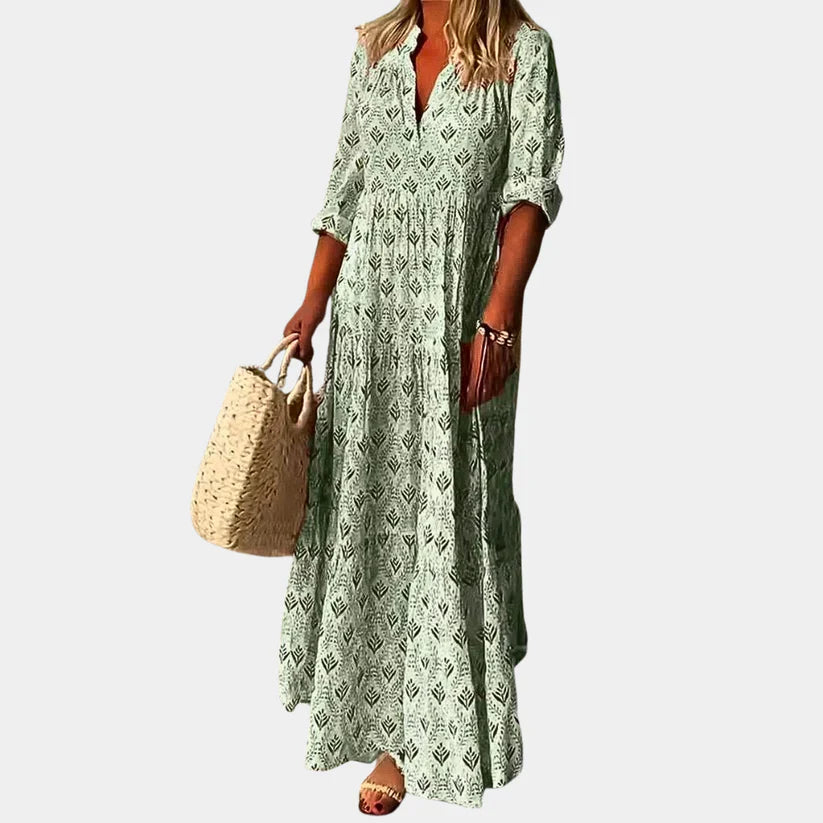 Gracie - Robe longue élégante avec col en V