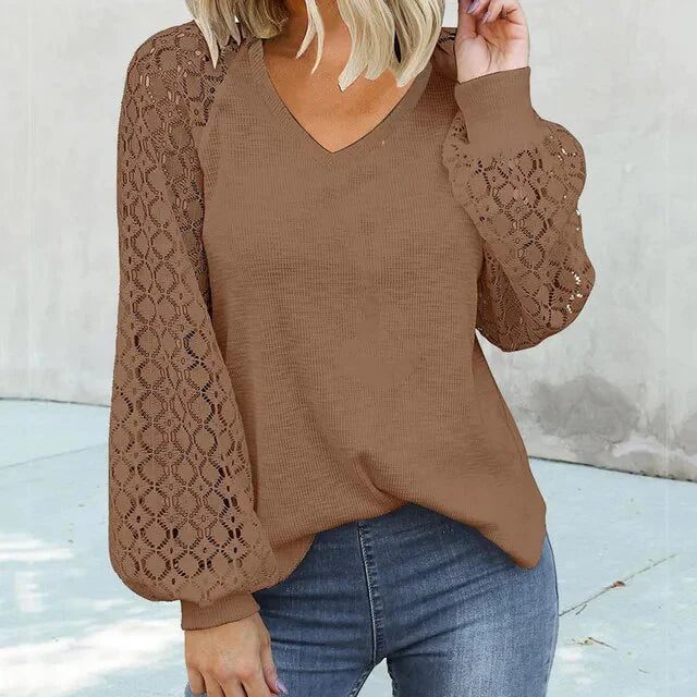 Mae - Élégante blouse printanière à encolure en V