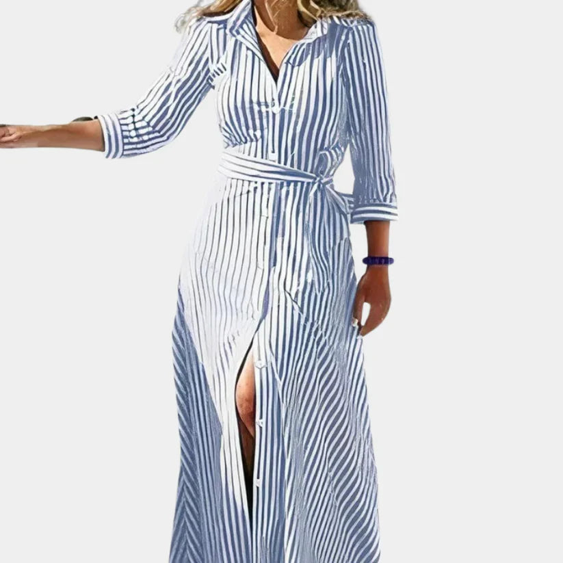 Isabella - Robe longue imprimée élégante avec ceinture