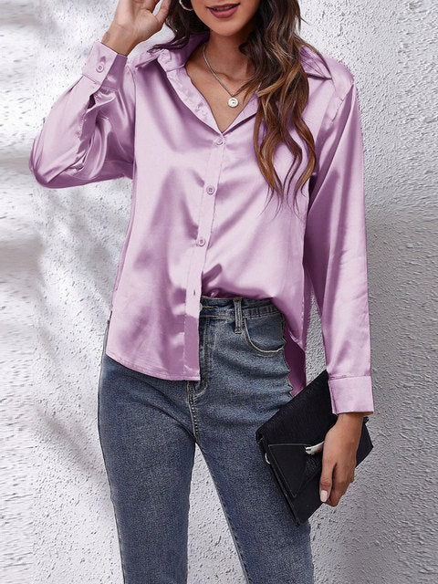Louise - Chemise en soie à manches longues pour femme