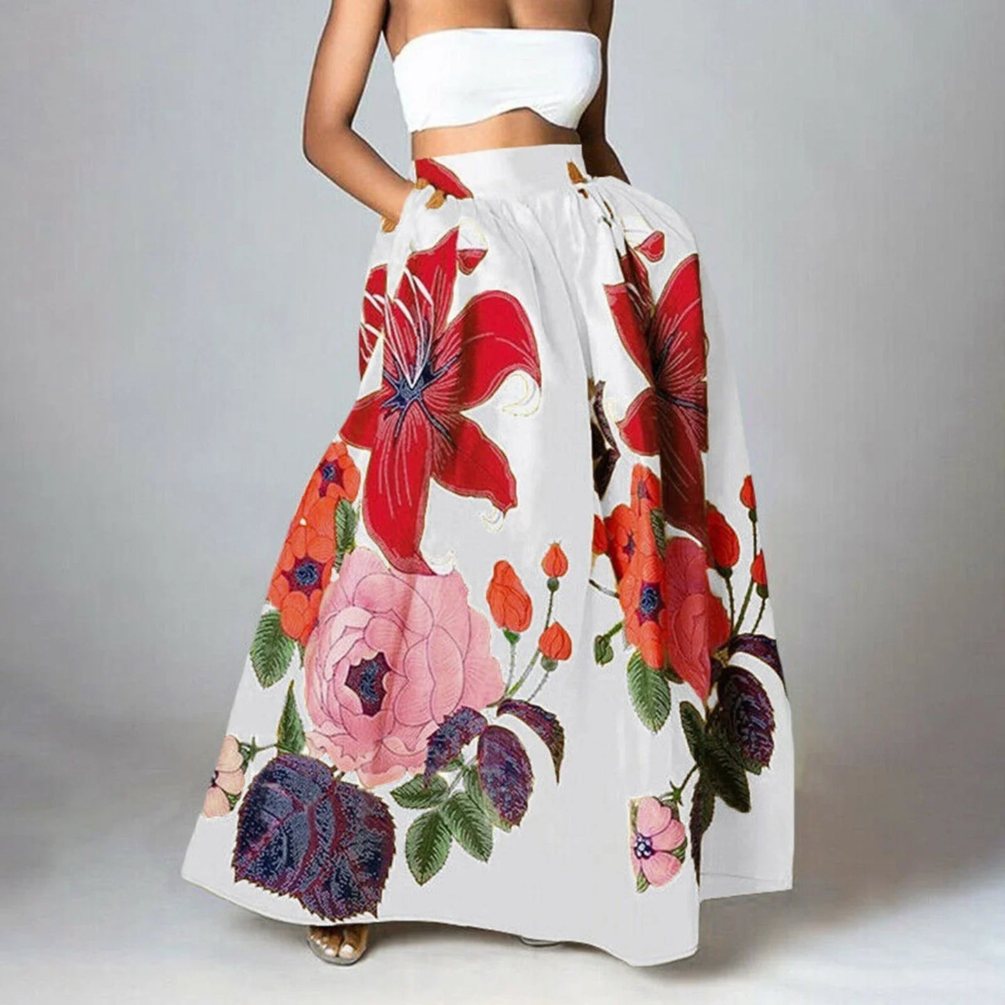 Marcela - Jupe longue à motif fleuri