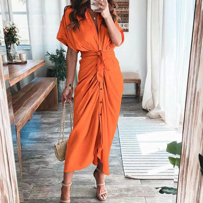 Ivy - Robe longue élégante avec col en V