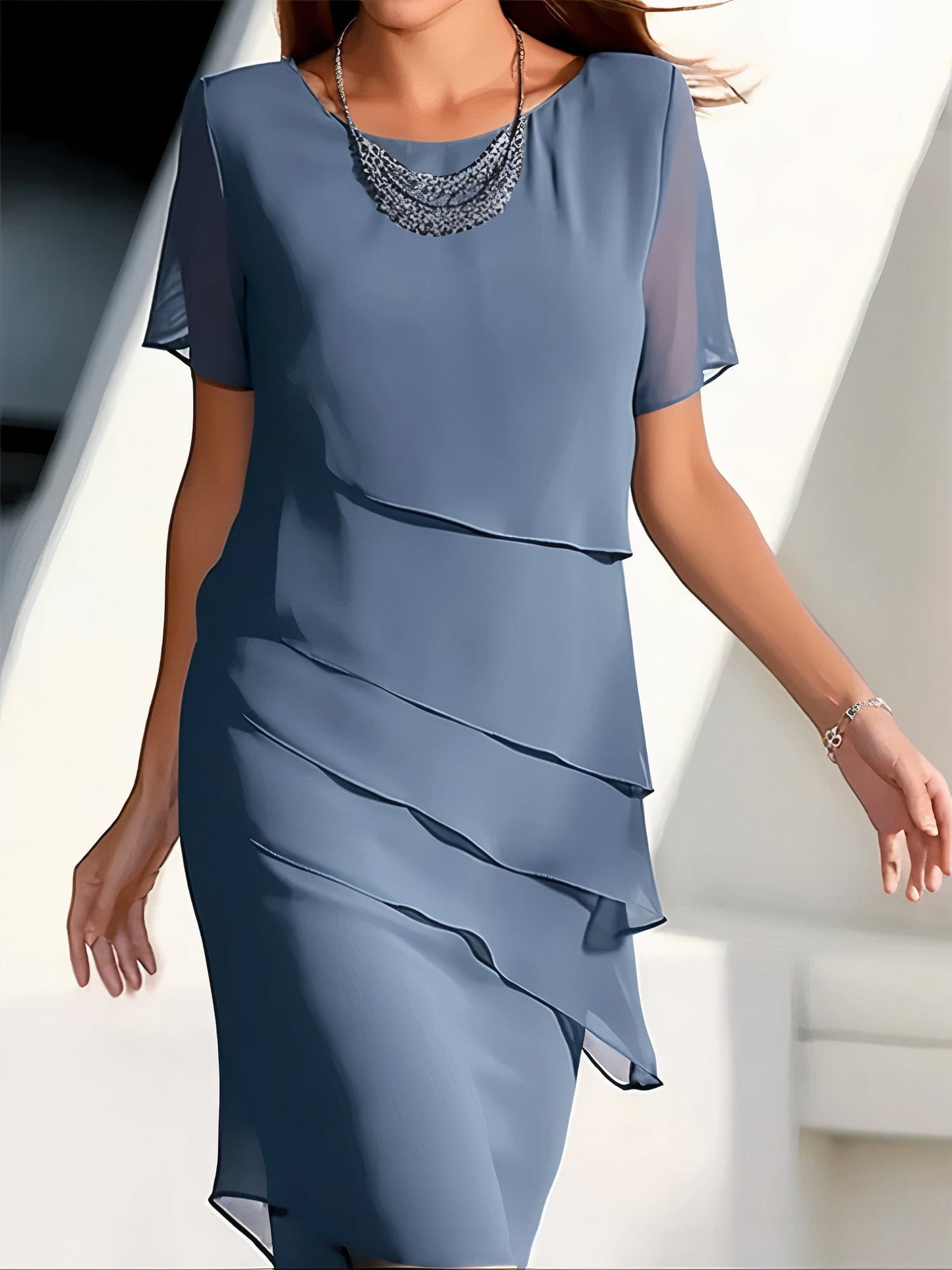 Una - Robe plissée en mousseline de soie