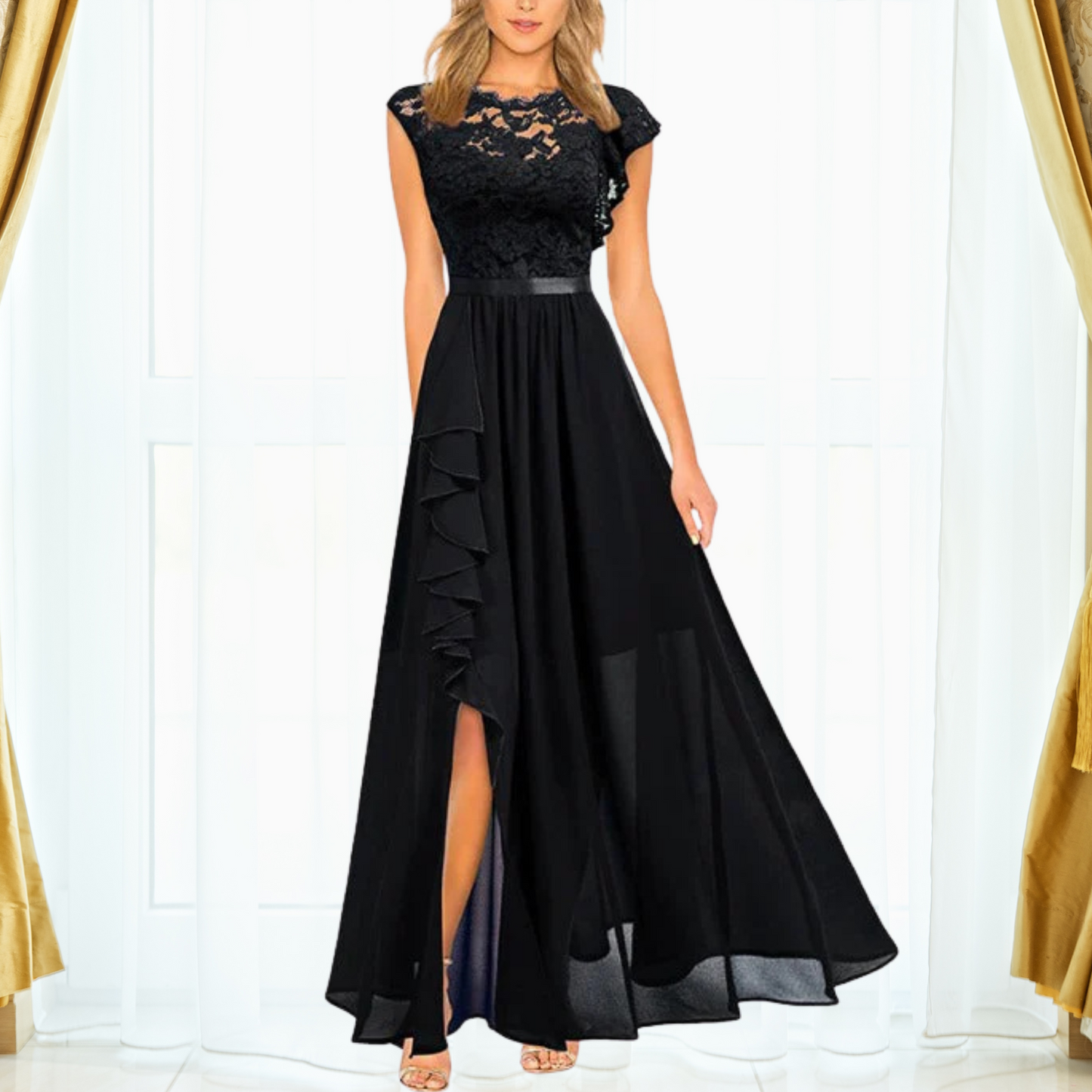 Amelie - Robe longue en dentelle élégante