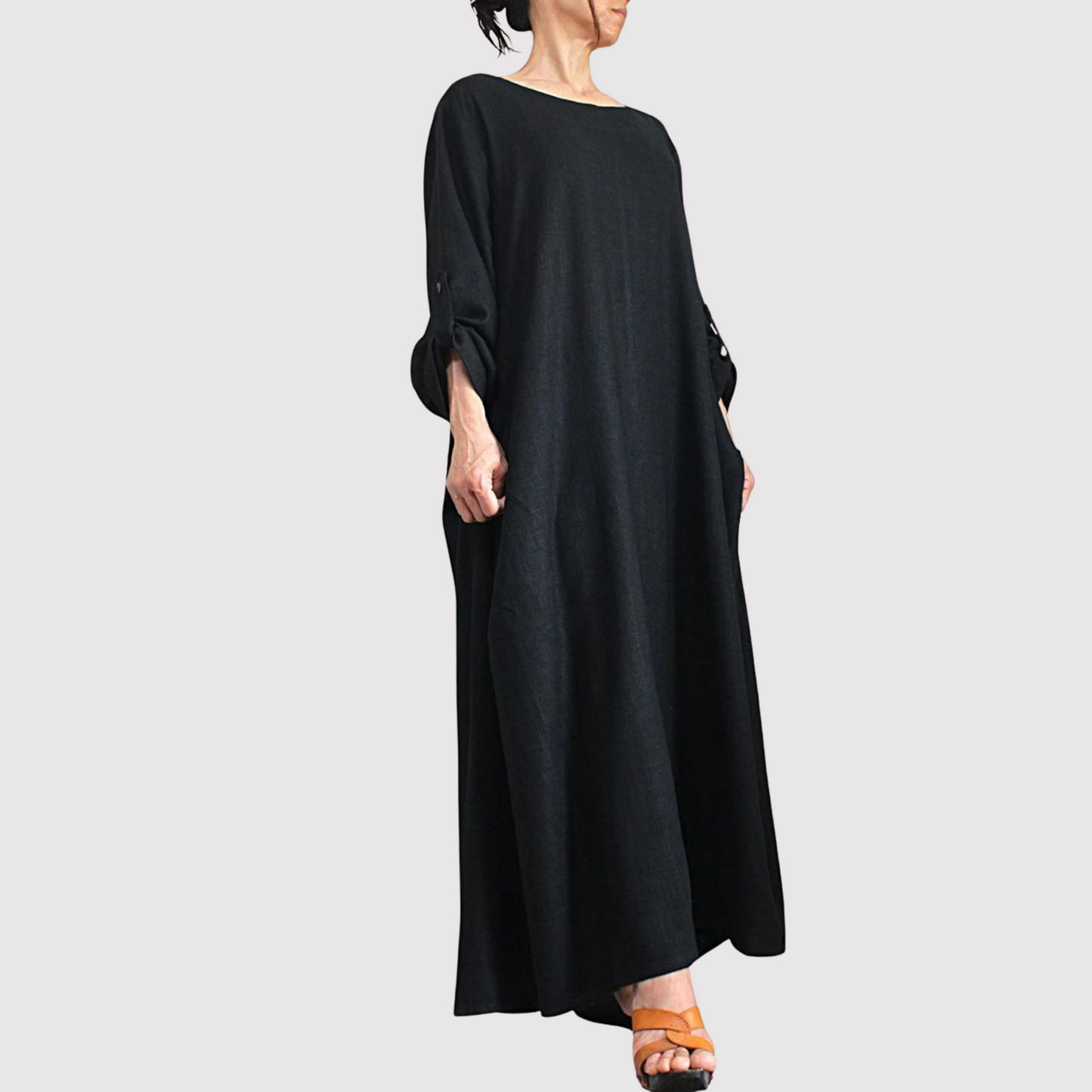 Malory - Robe longue vintage en coton et lin