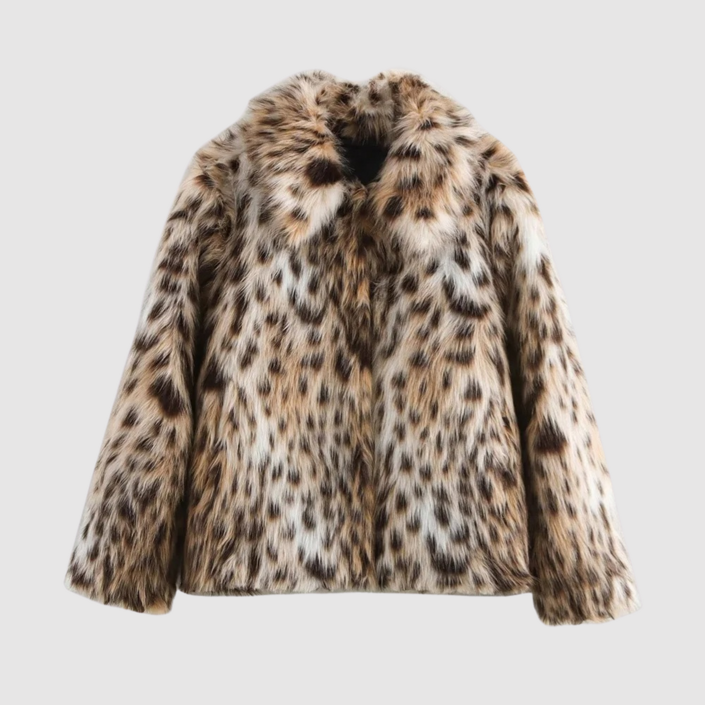 Larissa - Veste duveteuse à imprimé léopard pour femmes