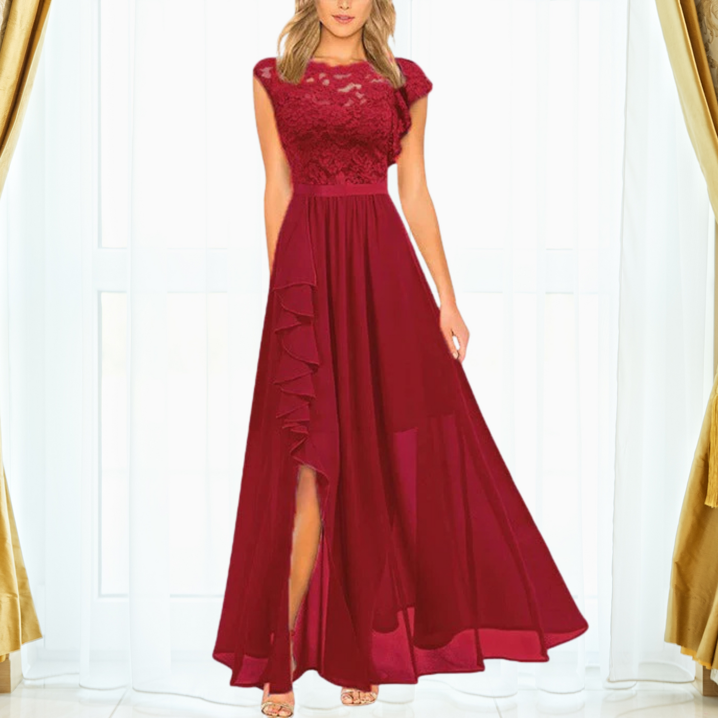 Amelie - Robe longue en dentelle élégante