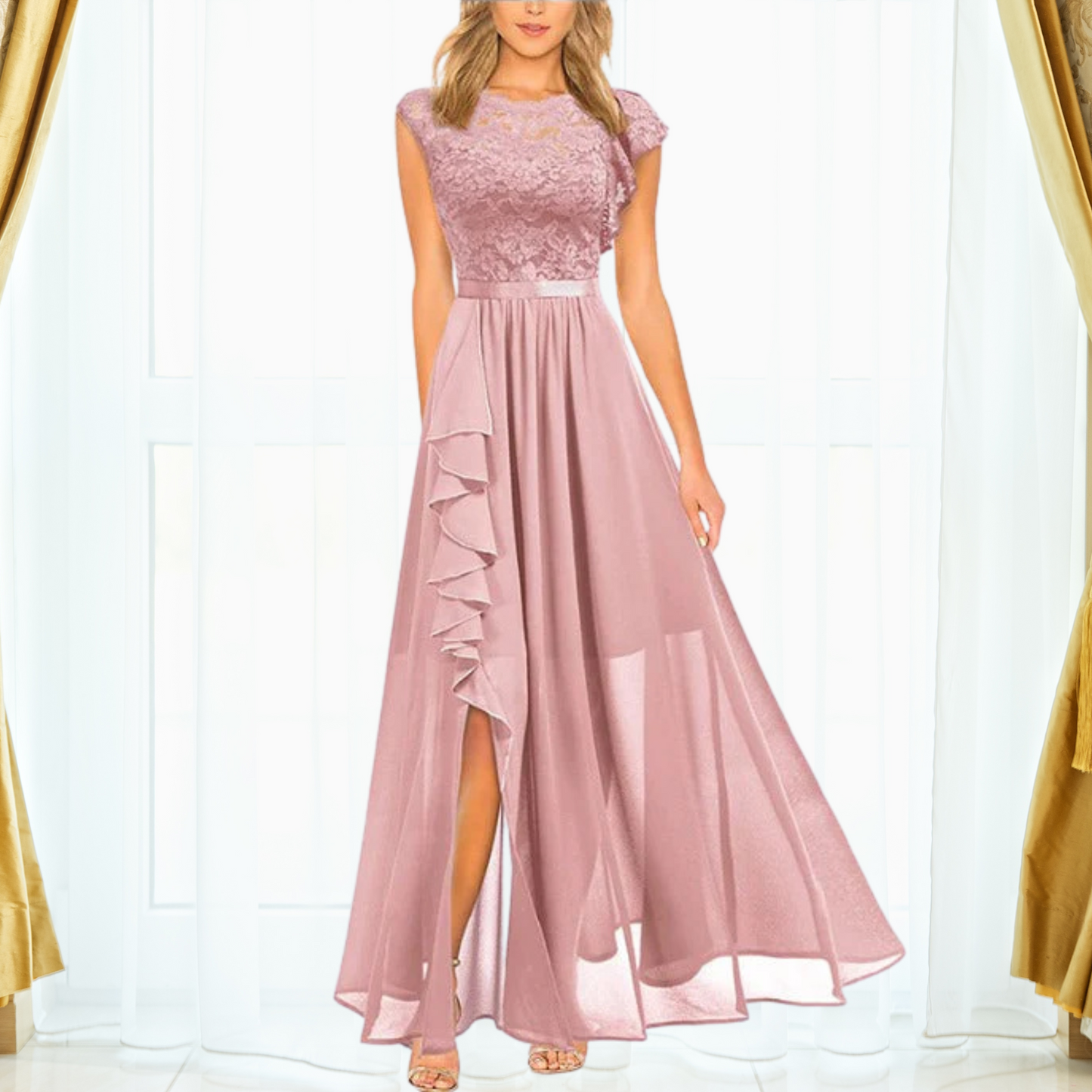 Amelie - Robe longue en dentelle élégante
