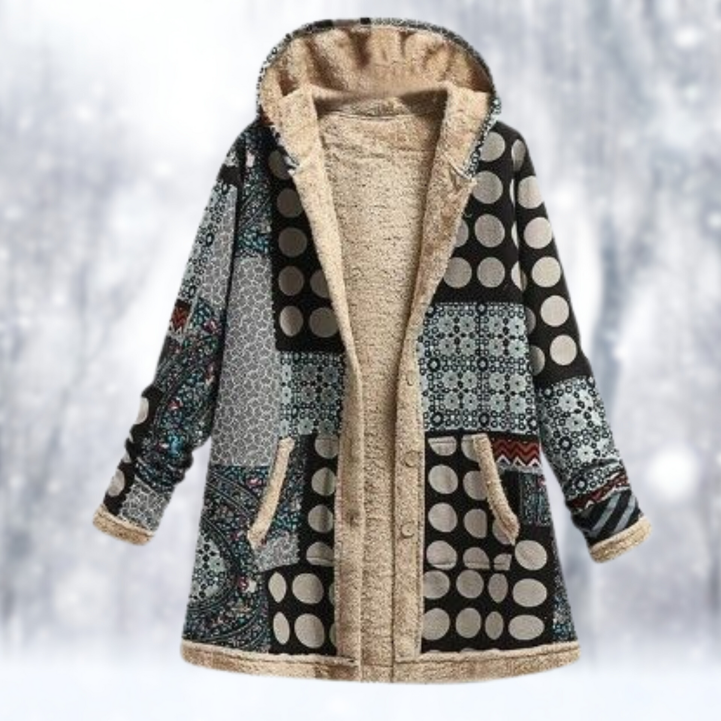 Beatrice - Manteau long en polaire avec capuche