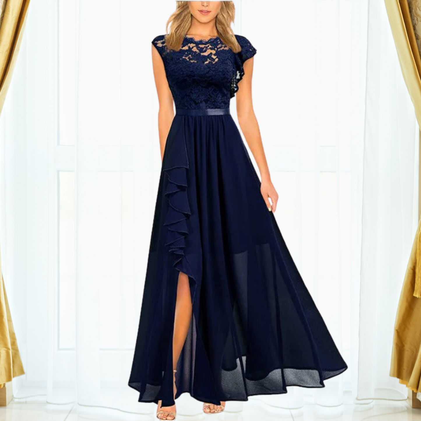Amelie - Robe longue en dentelle élégante