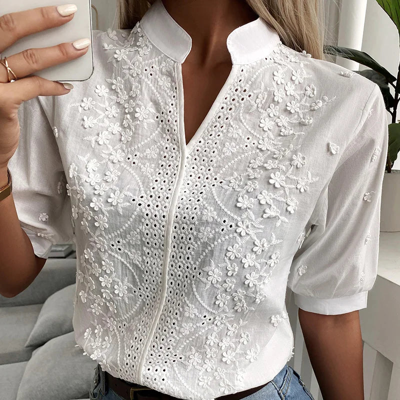 Lucia - Chemisier brodé pour femme