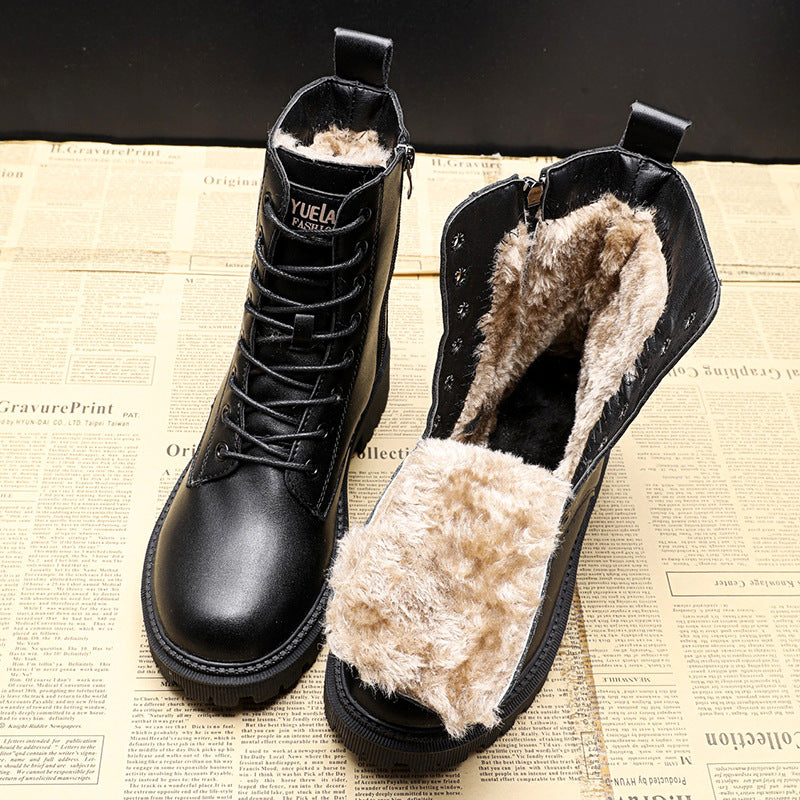 Lovie - Bottes d'hiver en cuir noir