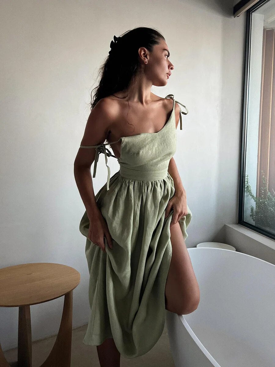 Tania | Longues robe d'été en lin