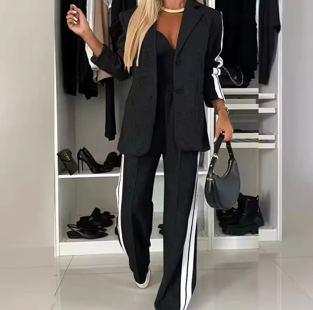 Muriel - Ensemble élégant composé d'un blazer à manches longues et d'un pantalon