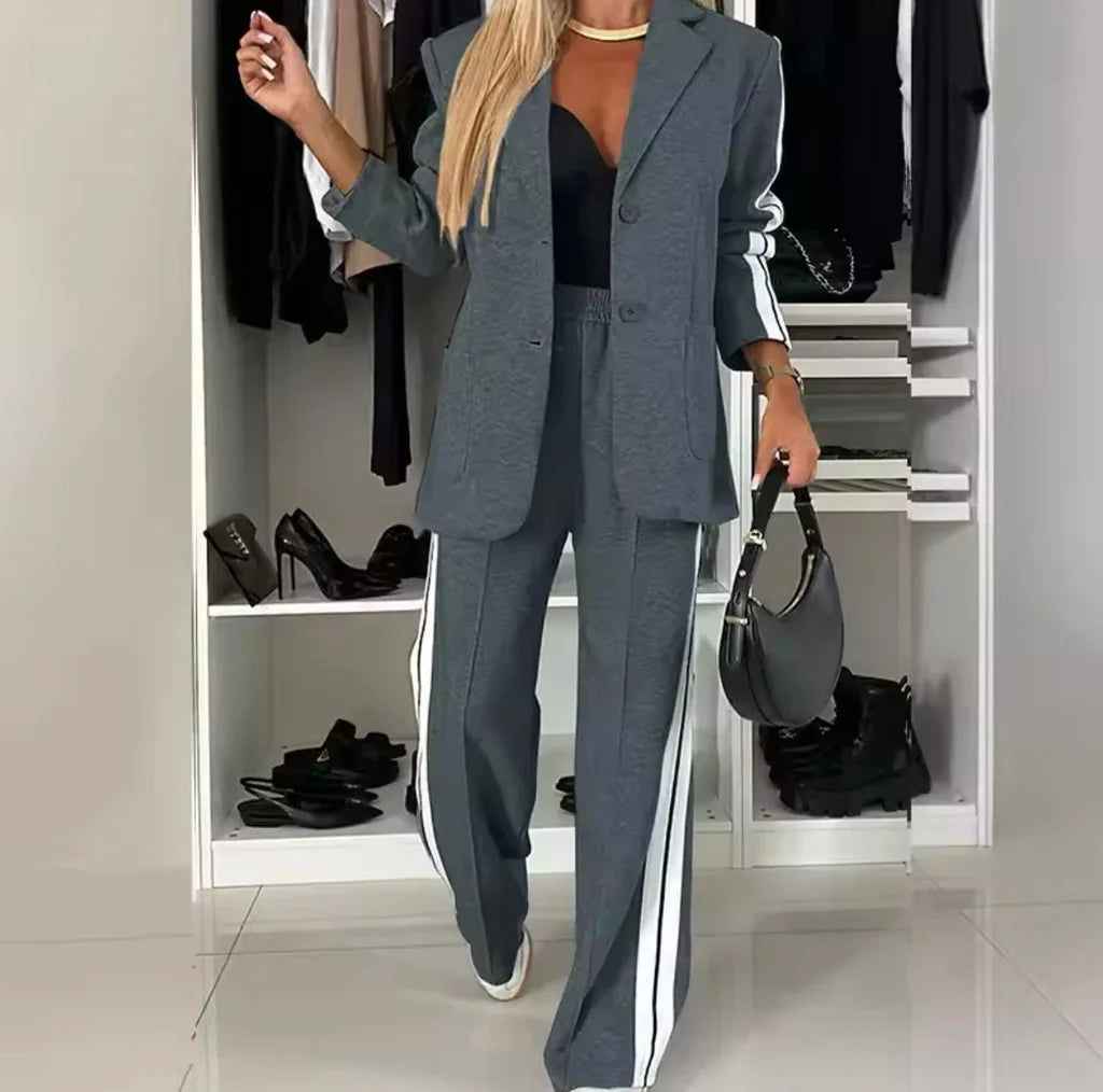 Muriel - Ensemble élégant composé d'un blazer à manches longues et d'un pantalon