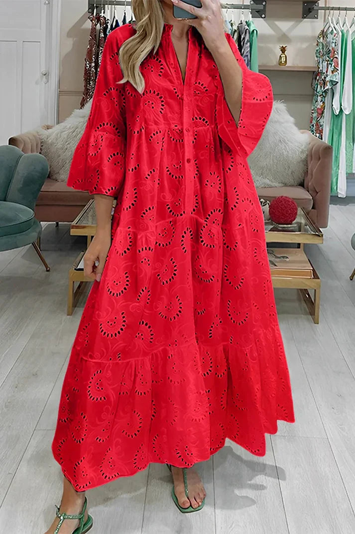 Grace - Robe élégante avec broderie à œillets