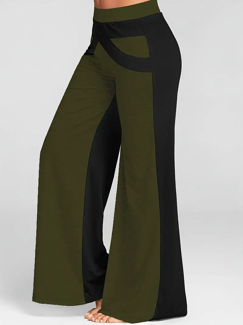 Damaris - Pantalon large avec motif à blocs de couleurs