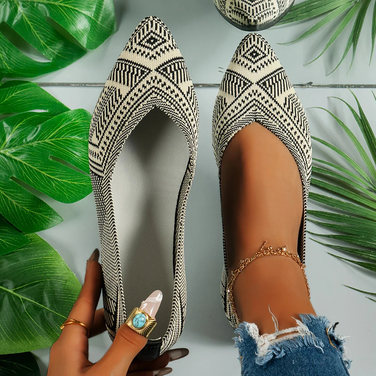Sylviana - Chaussures à enfiler à bout pointu pour femmes