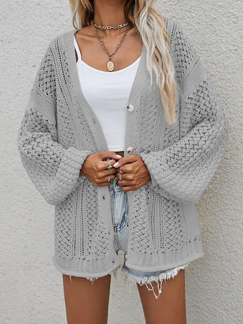 Maribel - Gilet crochet ample avec boutons sur le devant