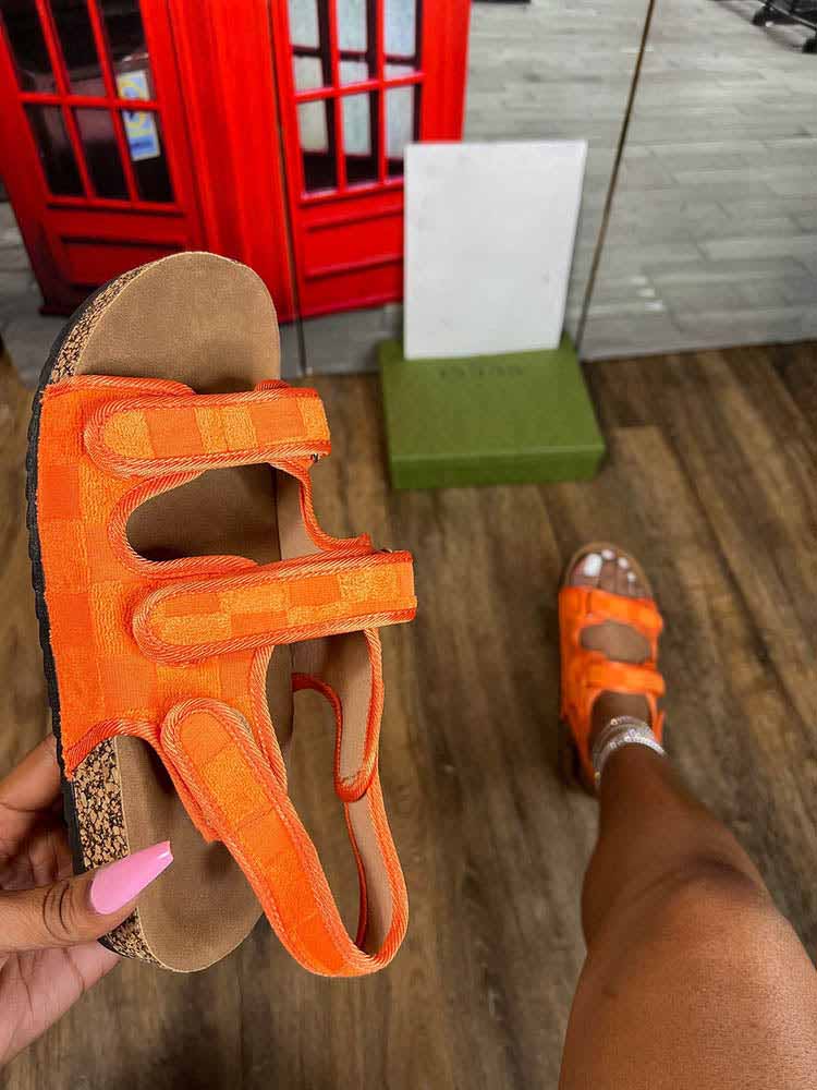 Rosalind - Sandales à talon plat pour femme avec fermeture velcro