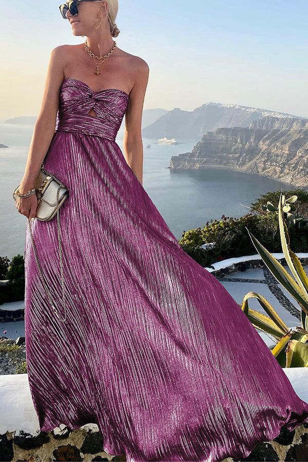 Chloé | Élégante robe brillante epaules nues