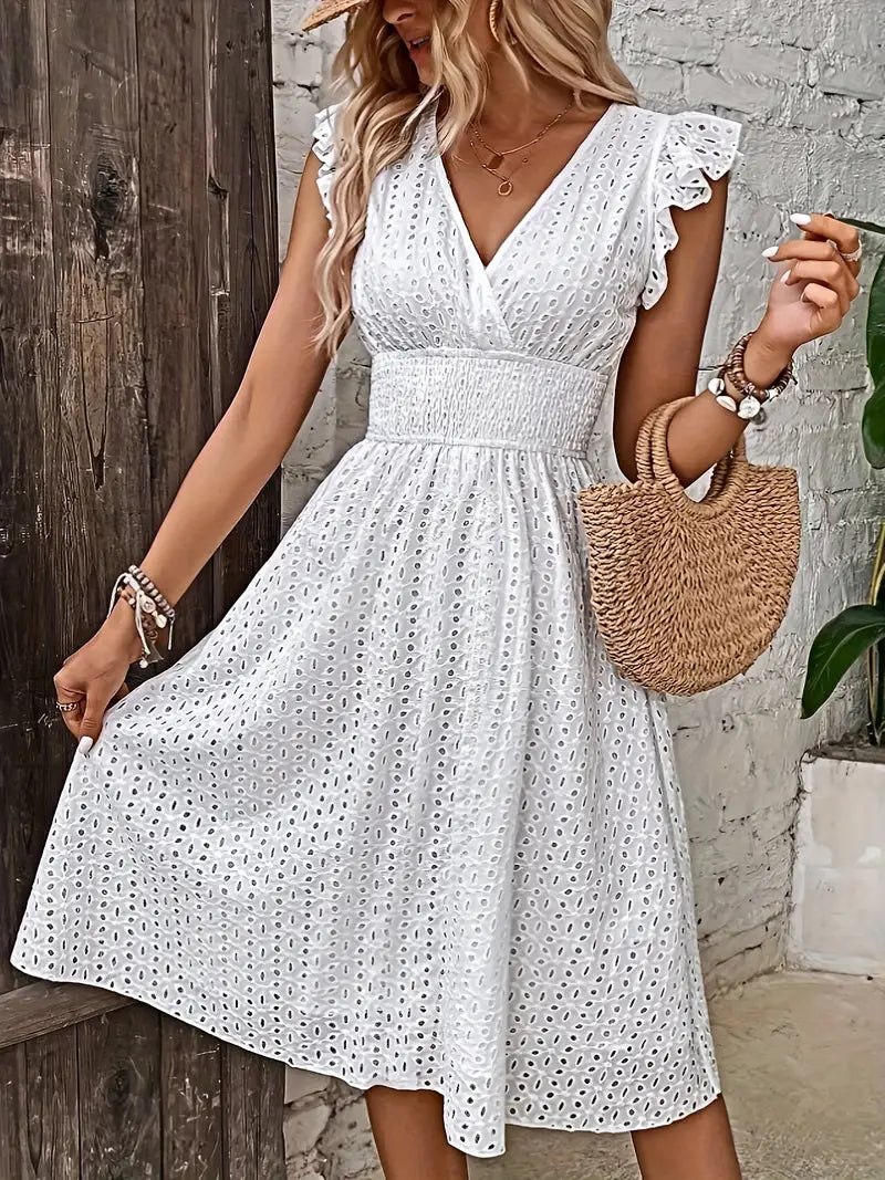Katya - Robe à taille froncée et décolleté cache-cœur