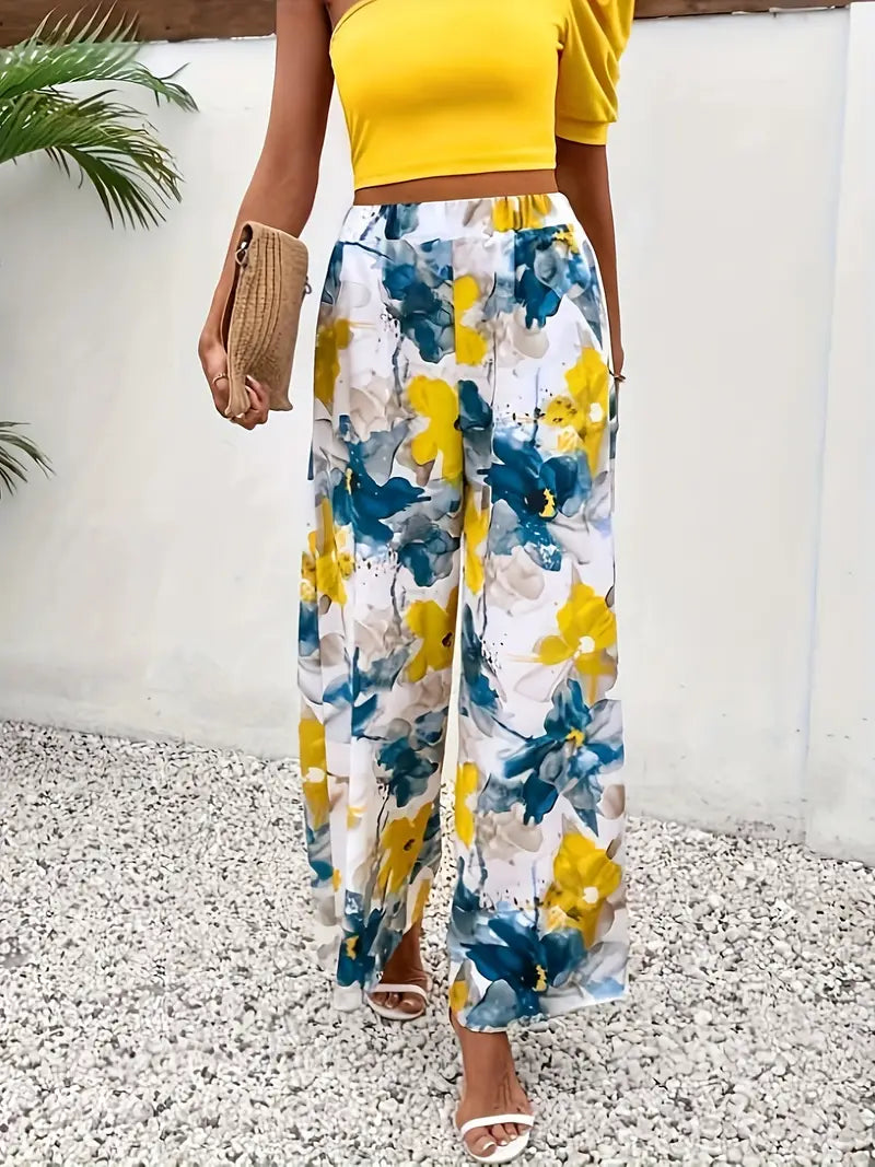 Clarice - Pantalon large à motif floral pour femme