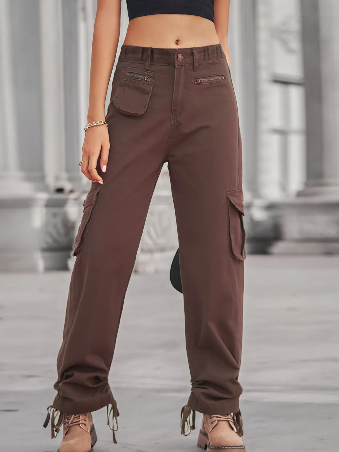 Solene - Pantalon cargo décontracté