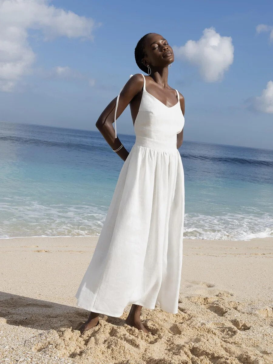 Tania | Longues robe d'été en lin