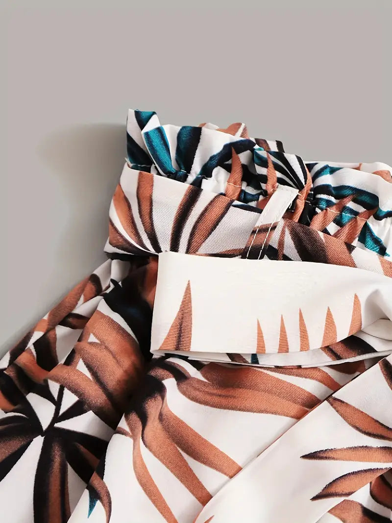 Carra - Short en coton taille haute avec bordure à volants