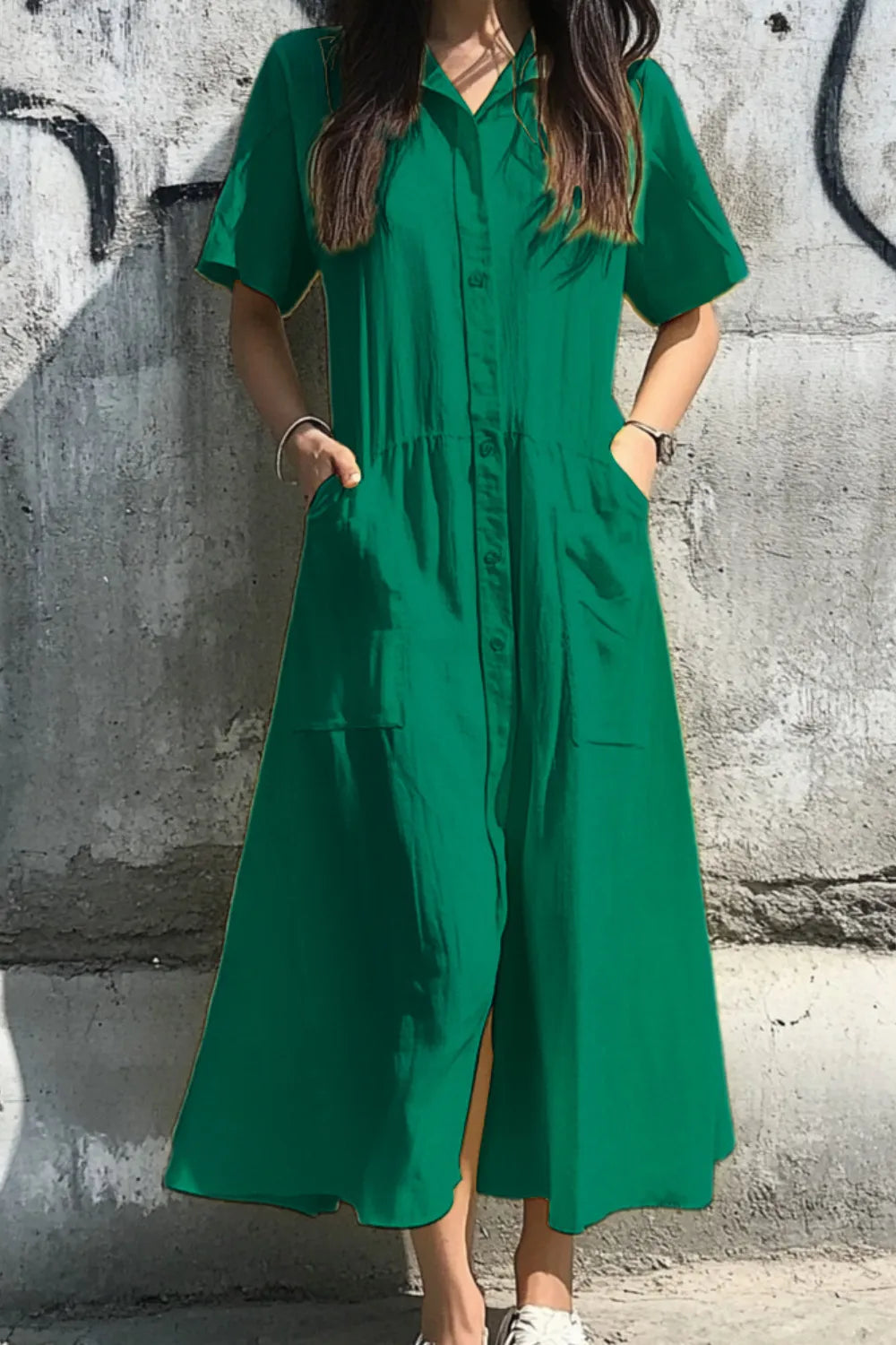 Matilda - Robe décontractée à manches courtes et boutons