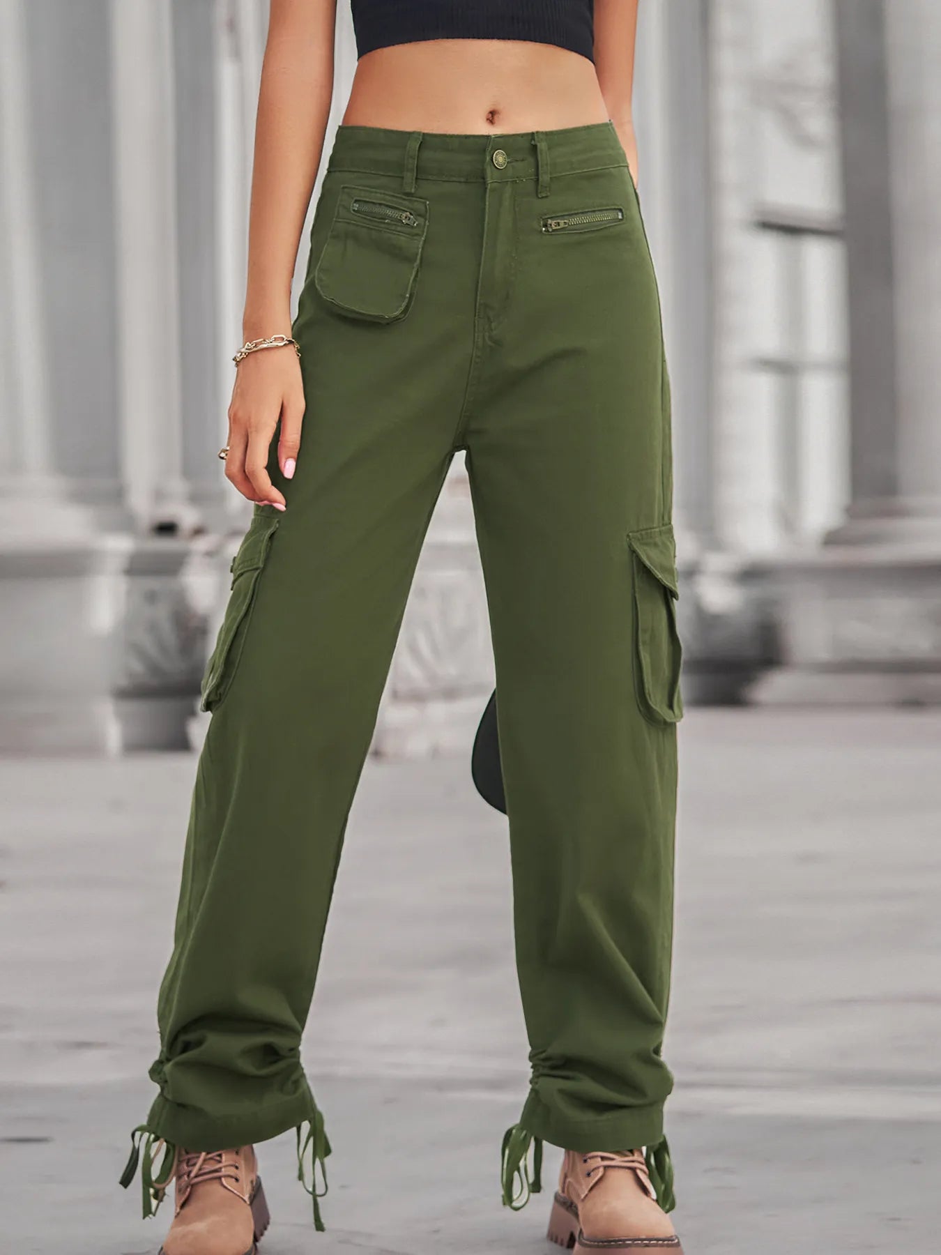 Solene - Pantalon cargo décontracté