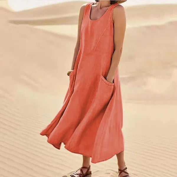 Dena - Robe en lin élégante et confortable pour femmes