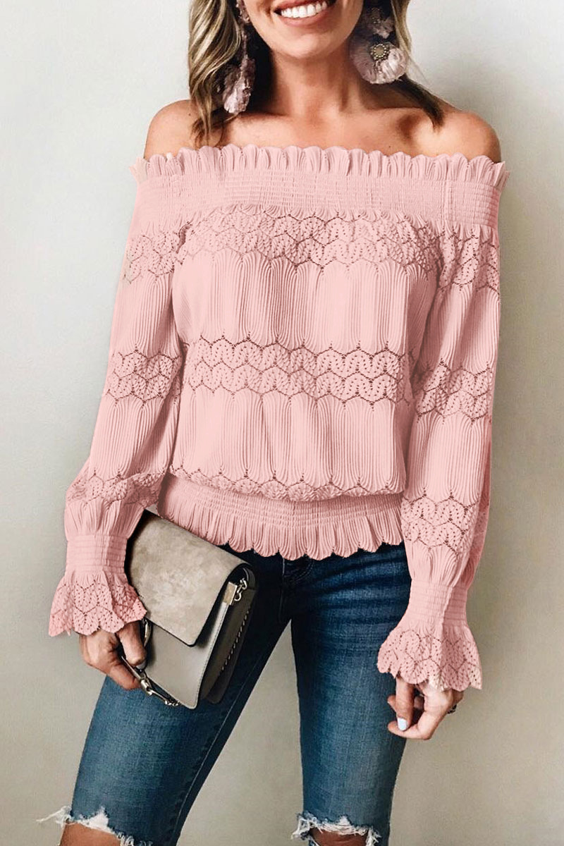 Rana - Élégante blouse à manches longues et épaules dénudées