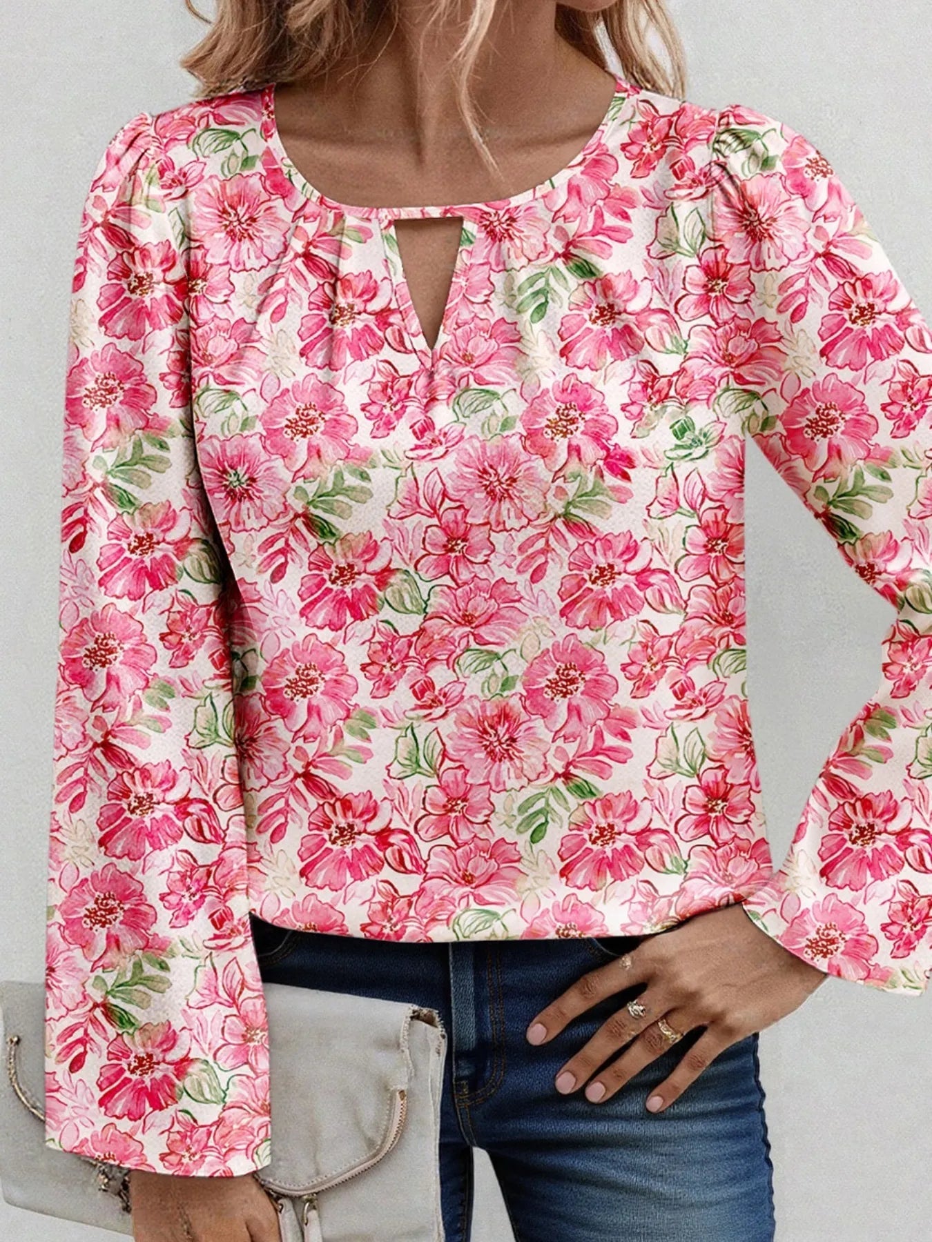 Soraya - Blouse chic à manches longues et imprimé floral