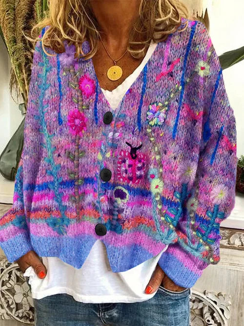 Elise - Pull femme à motifs floraux