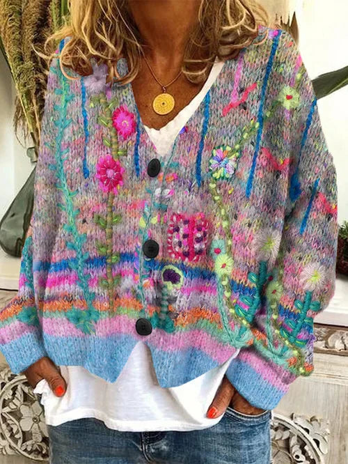 Elise - Pull femme à motifs floraux