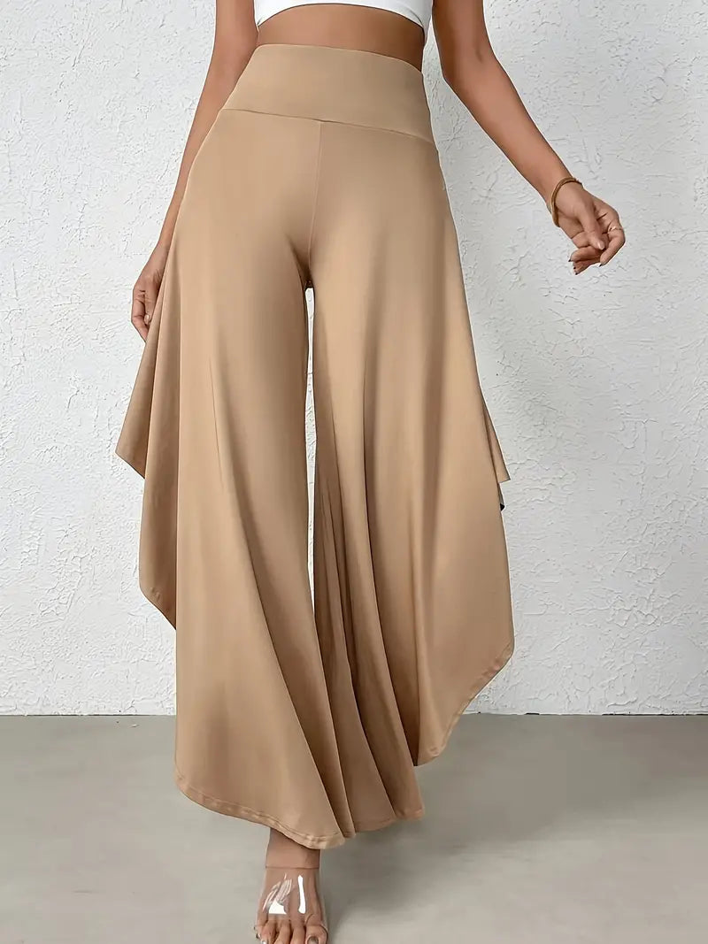 Ingrid - Pantalon à jambe large avec ourlet asymétrique