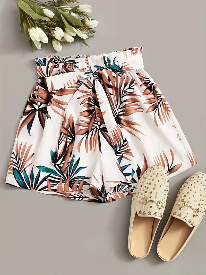 Carra - Short en coton taille haute avec bordure à volants