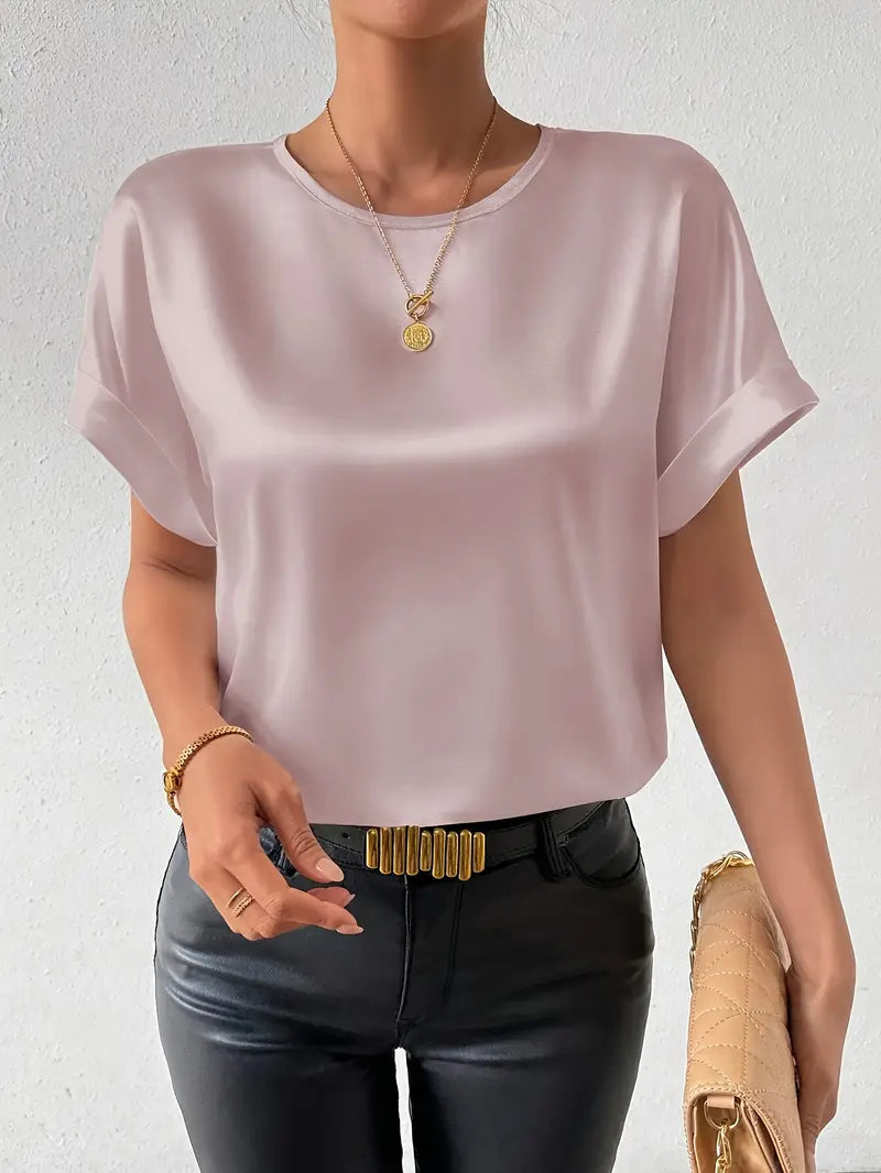 Vallie - Chemise à manches courtes et col rond pour femme