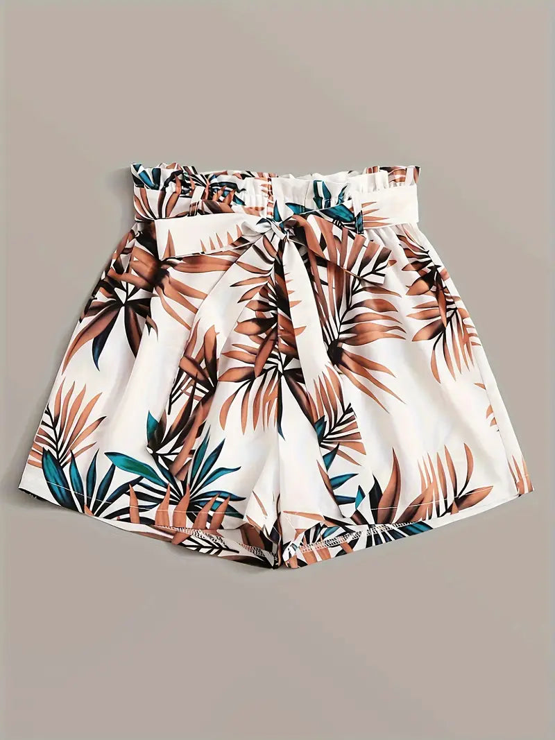 Carra - Short en coton taille haute avec bordure à volants