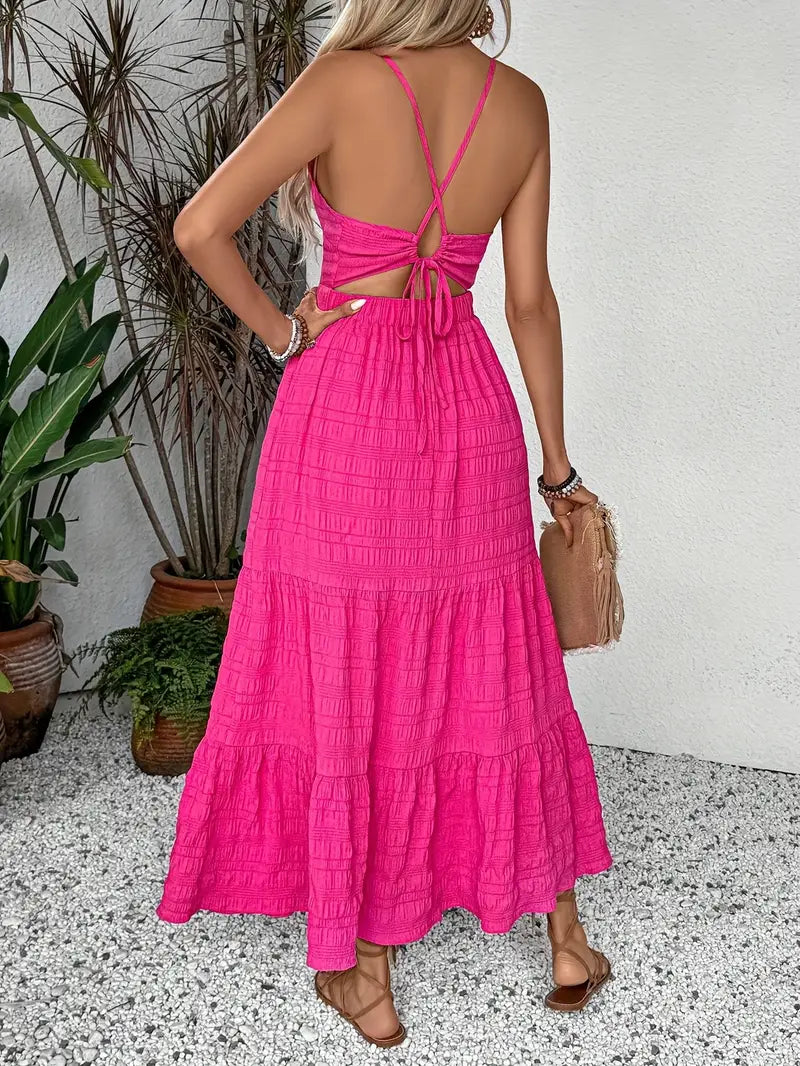 Charlene - Robe d'été chic à bretelles dos nu
