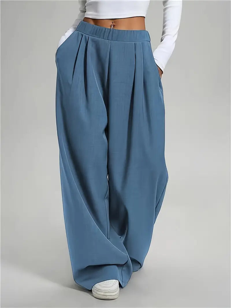 Esther - Pantalon large taille haute pour femme