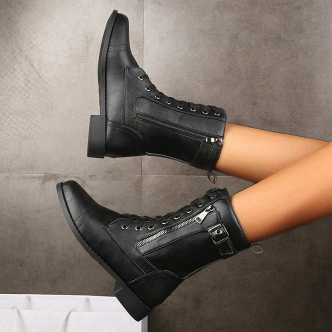 Isolde - Bottes à lacets à moyen terme