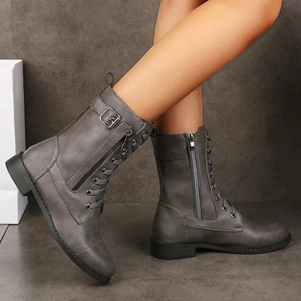 Isolde - Bottes à lacets à moyen terme
