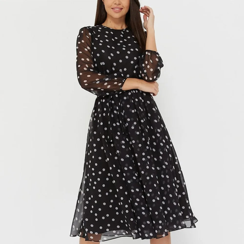 Marilyn - Robe à pois pour femme